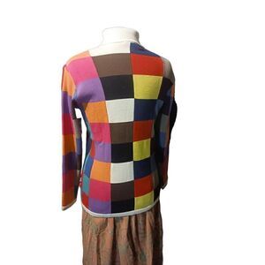 Authentic real vintage wool colorblock patchwork sweater  turtle neck